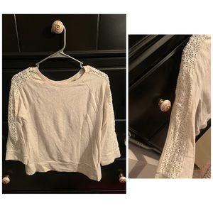 Cream long sleeve top